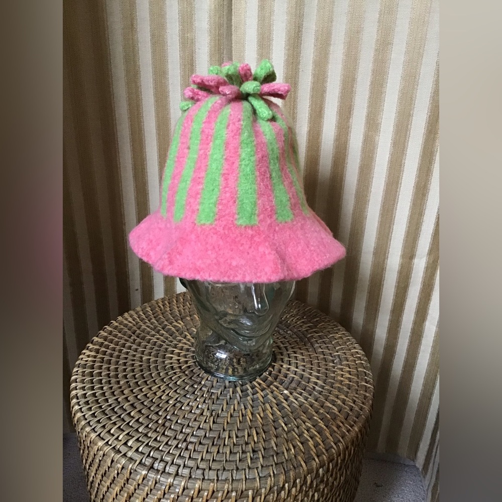Hand felted wool kid’s watermelon hat